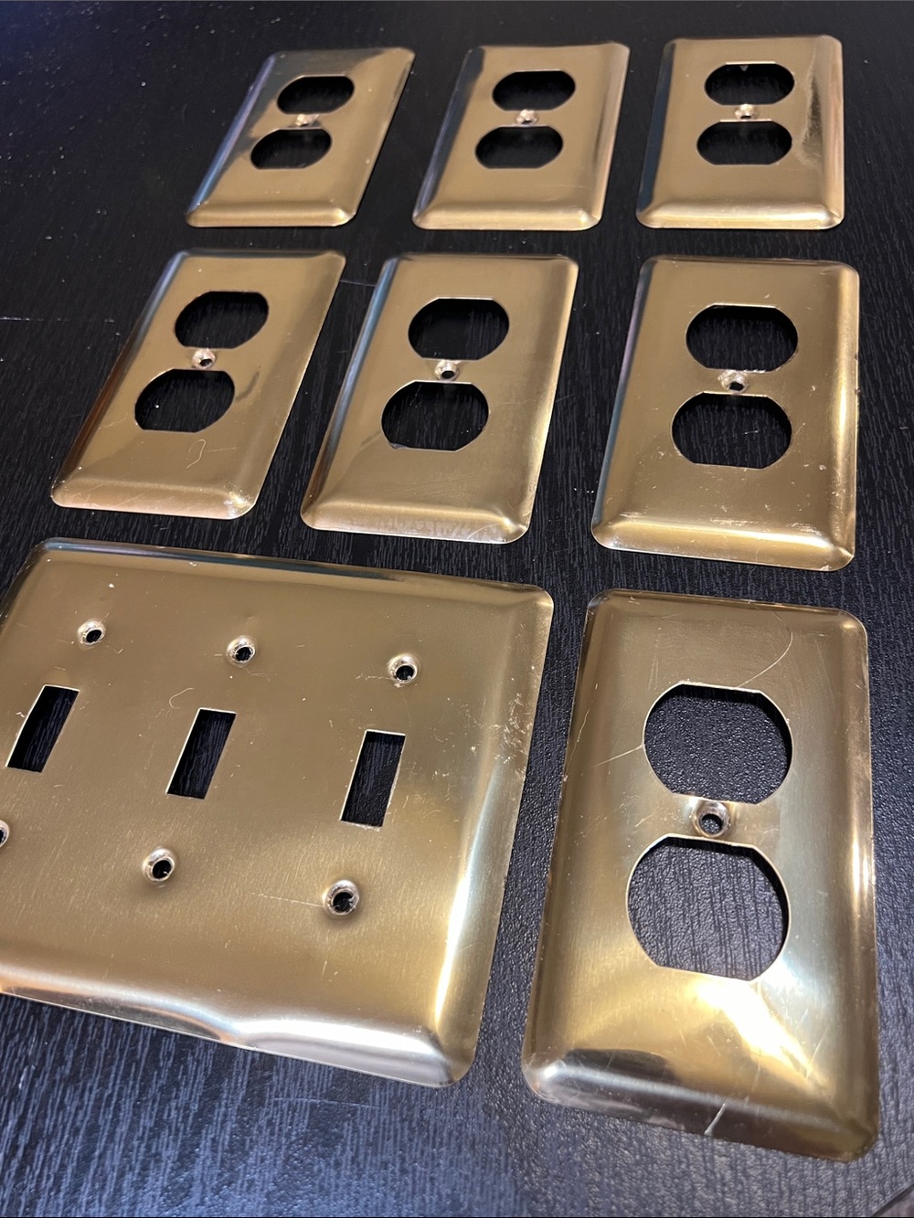 Lot of Vintage Gold Brass Lightswitch Panel Cover & Outlet Covers Wall Plates